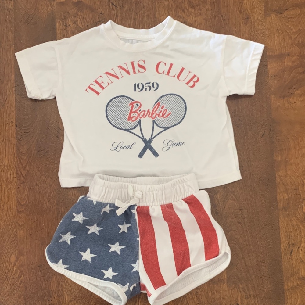 Barbie White and Red Kids Matching Set